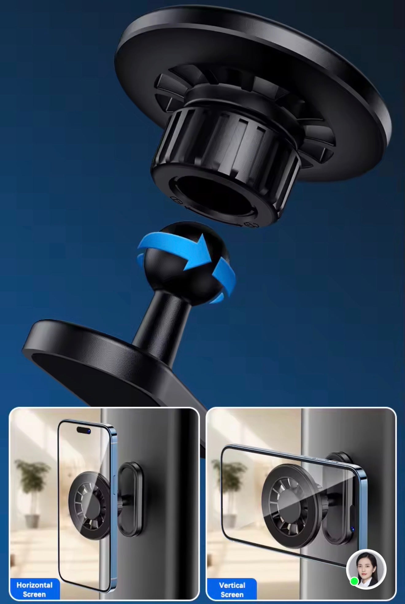حامل موبايل مغناطيسي 360° – Magnetic Phone Holder