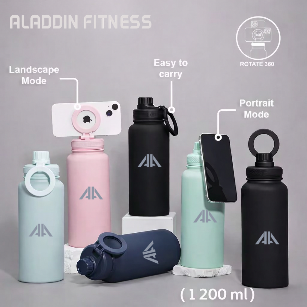 مطارة حافظة حرارة مع ستاند موبايل