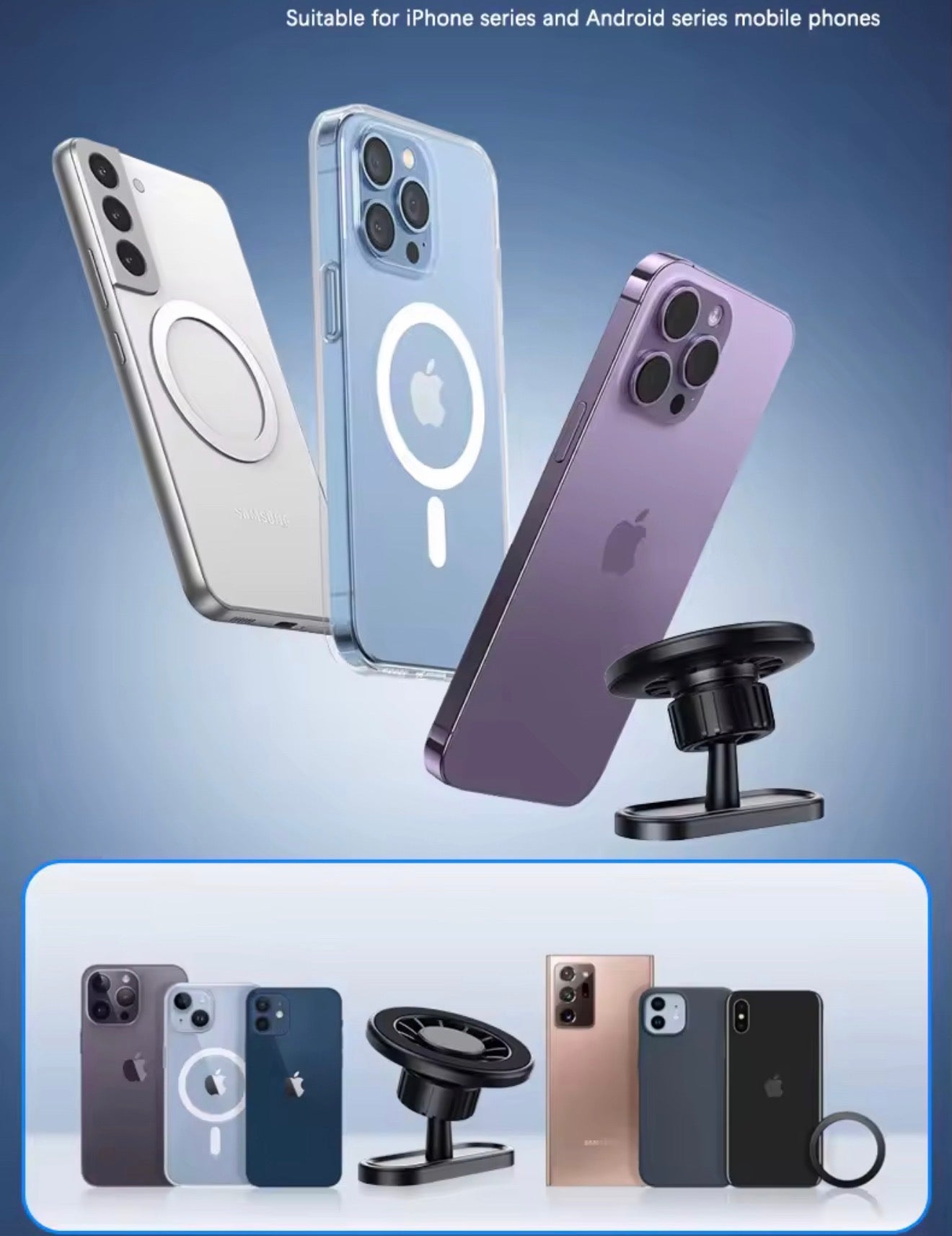 حامل موبايل مغناطيسي 360° – Magnetic Phone Holder