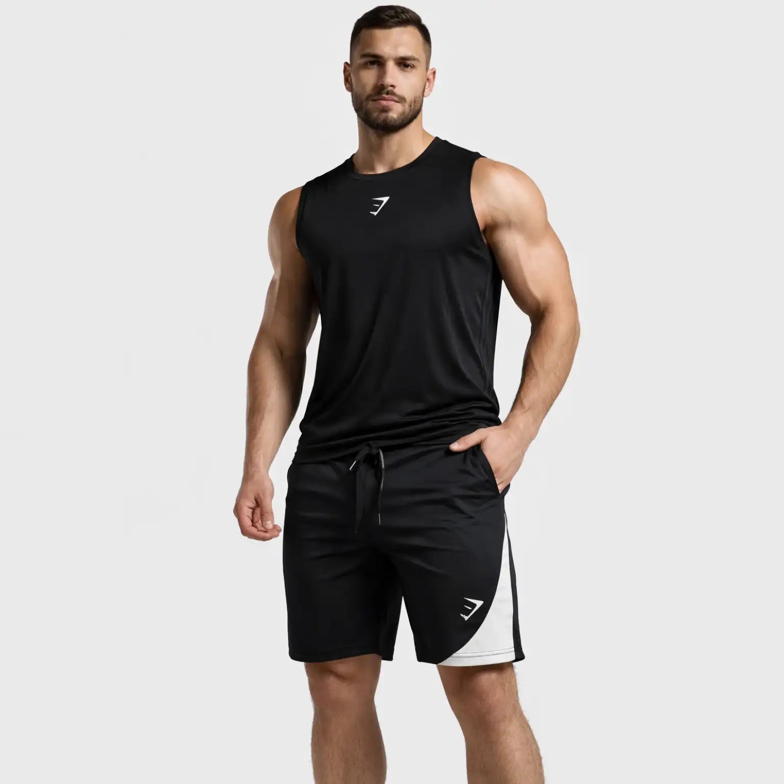 تراك رجالي اسود مخطط ابيض